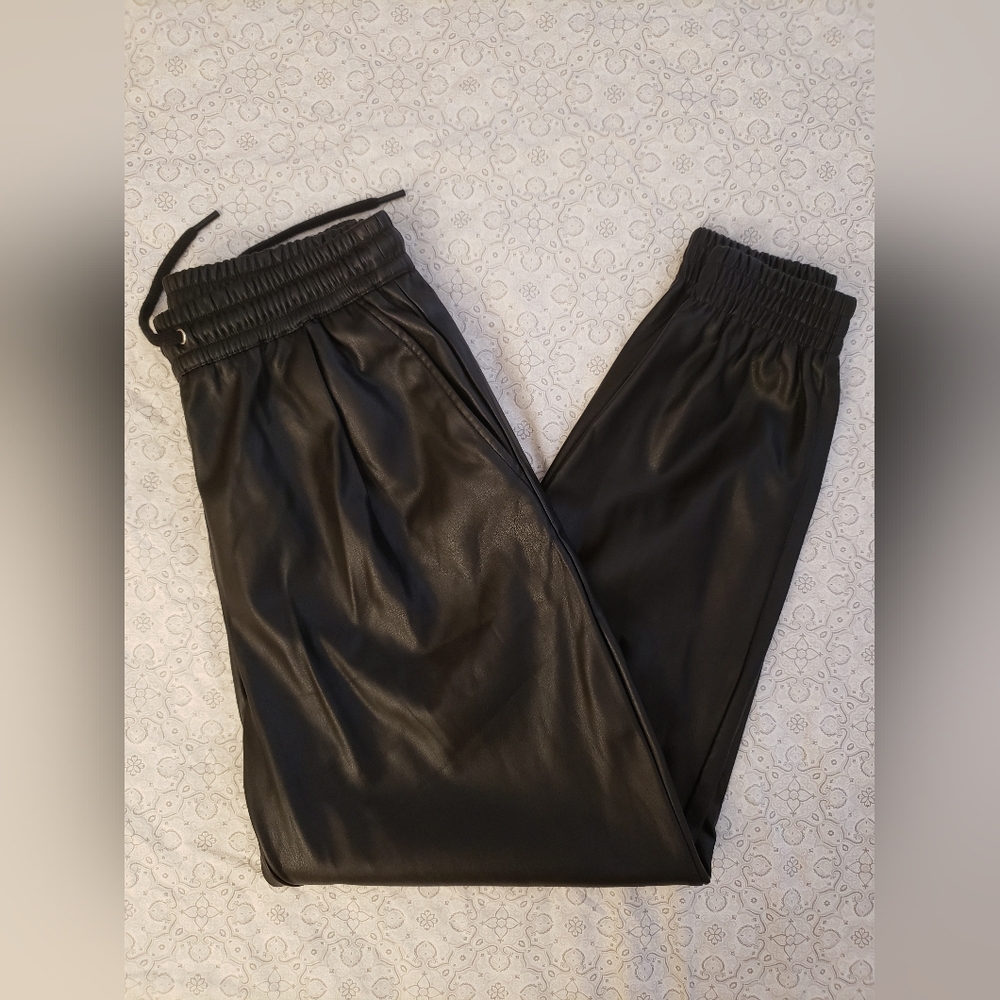 Zara Black Faux Leather Pants